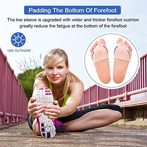 Haofy Separadores de dedos de Gel, Correctores de dedos del pie para Yoga, Baile, Caminar, Hallux Valgus Alivio del dolor con Almohadillas de Antepié, Corrector de Juanetes para Mujeres Hombres