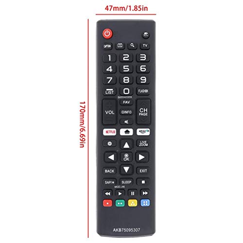 Haowen Control Remoto de Larga Distancia de diseño ergonómico para LG LCD TV Negro AKB75095307