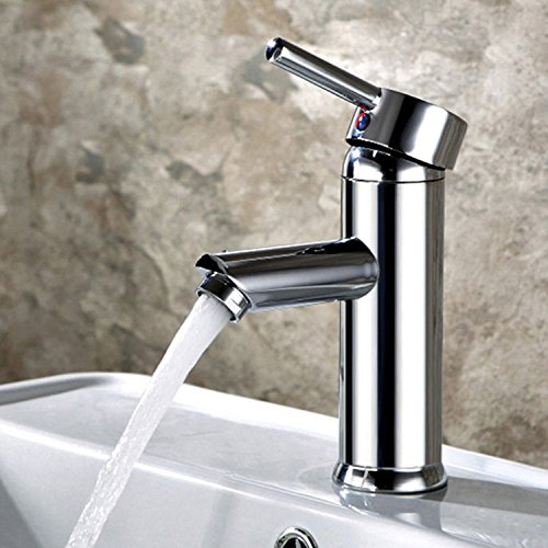 Hapilife Grifo Monomando Lavabo de Latón Cromo con Aireador Agua Fría y Caliente Grifo Lavabo con Mangueras 3/8" 10 Años Garantía