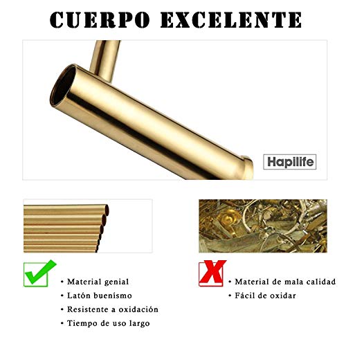 Hapilife Grifo Monomando Lavabo de Latón Cromo con Aireador Agua Fría y Caliente Grifo Lavabo con Mangueras 3/8" 10 Años Garantía