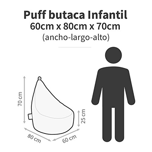 HAPPERS Puff Butaca Polipiel Indoor Azul Cielo Infantil