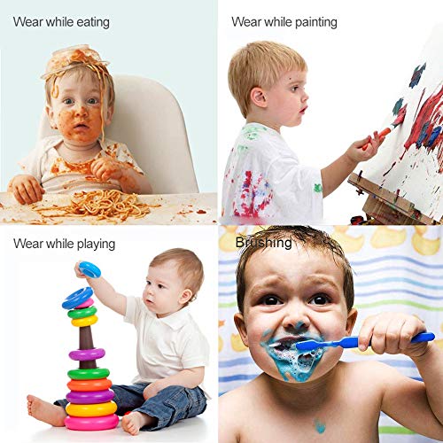 Happy Cherry - Impermeables Baberos Bebé Mangas Largas para Alimentación Pintura Comer Babi de Algodón para Niños Niñas Unisex Ropa Infantil Delantal con Estampados Dibujos - 2-3 Años