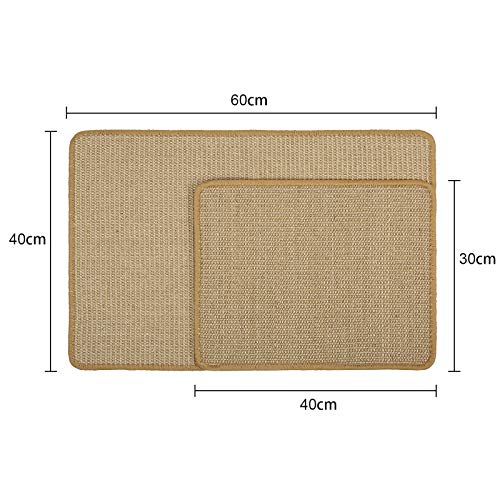HAPPY HACHI Alfombrilla Rascadora para Gatos Sisal Natural 40 * 60 cm, Alfombra Antideslizante para Dormir, Cuidado Uñas Gato Adultos Pequeña Protege Alfombras Sofás