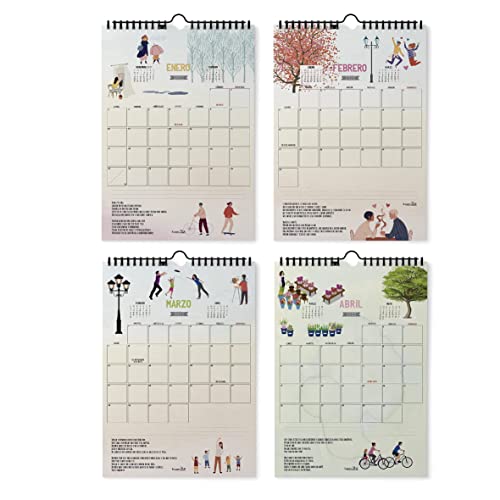 Happymots Pack 2u Calendario Pared tamaño A4 - 13 Meses - Decido que Algo Maravilloso está a Punto de Sucederme: 160 Poderosas Afirmaciones, Para Crear Abundancia, Amor y Bienestar en Tu Día A Día
