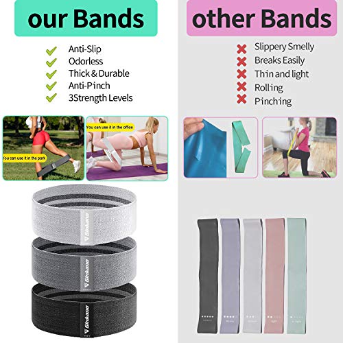 Haquno Bandas Elasticas Gluteos[Set de 3], Elásticas Musculacion para Fitness con 3 Niveles, Resistencia Antideslizante para Piernas Glúteos, Pilates,Yoga,Fuerza,Fisioterapia,Estiramientos