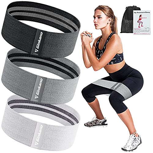 Haquno Bandas Elasticas Gluteos[Set de 3], Elásticas Musculacion para Fitness con 3 Niveles, Resistencia Antideslizante para Piernas Glúteos, Pilates,Yoga,Fuerza,Fisioterapia,Estiramientos