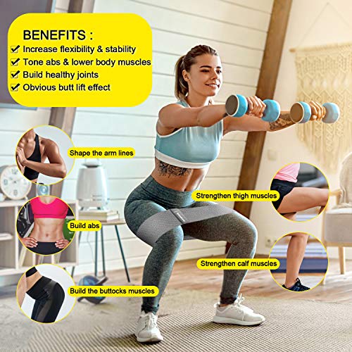 Haquno Bandas Elasticas Gluteos[Set de 3], Elásticas Musculacion para Fitness con 3 Niveles, Resistencia Antideslizante para Piernas Glúteos, Pilates,Yoga,Fuerza,Fisioterapia,Estiramientos