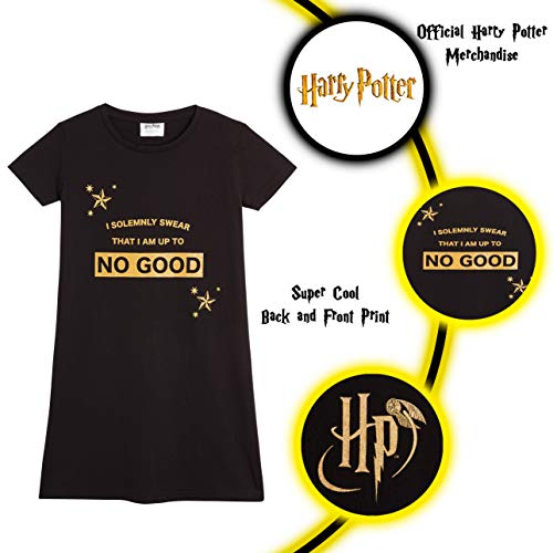 HARRY POTTER Pijama Niña, Camison Niña de Manga Corta, Ropa para Niñas 100% Algodon, Vestidos Niña para Dormir, Regalos para Niñas Adolescentes 7-14 Años (11-12 Años)