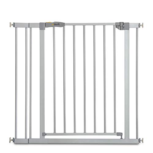 Hauck Barrera de Seguridad de Niños para Puertas y Escaleras Stop N Safe 2 Safety incl. Extension 9 cm, Sin Agujeros, 84 - 89 cm, Metal, Gris