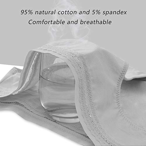 HBselect Bragas Mujer Pack 6 Algodon con Encaje Cómodo y Respirable Bragas para Mujer