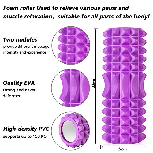 HBselect Foam Roller Rodillo Masaje Muscular Bola Masaje Rulo Masaje Rollo Masaje para Relajar Muscular Pies y Espalda Pierna Fitness