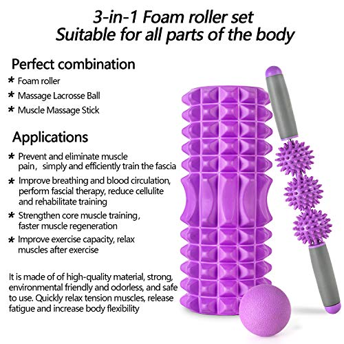 HBselect Foam Roller Rodillo Masaje Muscular Bola Masaje Rulo Masaje Rollo Masaje para Relajar Muscular Pies y Espalda Pierna Fitness