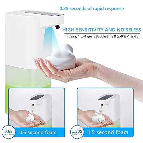 Hctaw Dispensador Jabon Cocina Automático, Dispensador Ajustable De 4 Velocidades, Dispensador De Desinfectante De Manos Sin Contacto, Velocidad De Espuma RáPida Recargable USB (Jabon)