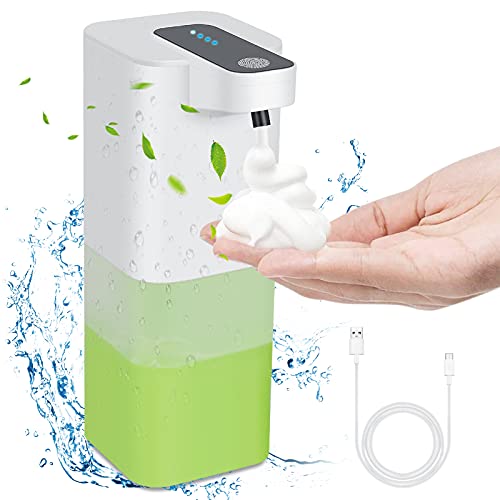 Hctaw Dispensador Jabon Cocina Automático, Dispensador Ajustable De 4 Velocidades, Dispensador De Desinfectante De Manos Sin Contacto, Velocidad De Espuma RáPida Recargable USB (Jabon)