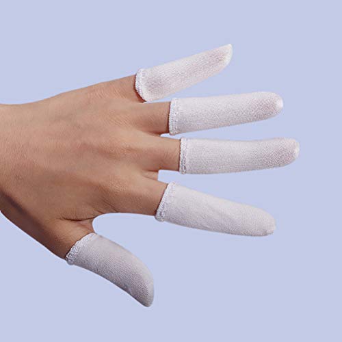 Healifty 200 Piezas Protectora de Dedo de Mano de Algodón Cubierta de Dedo Antiarañazos Tapones para los Dedos para Trabajo a Domicilio