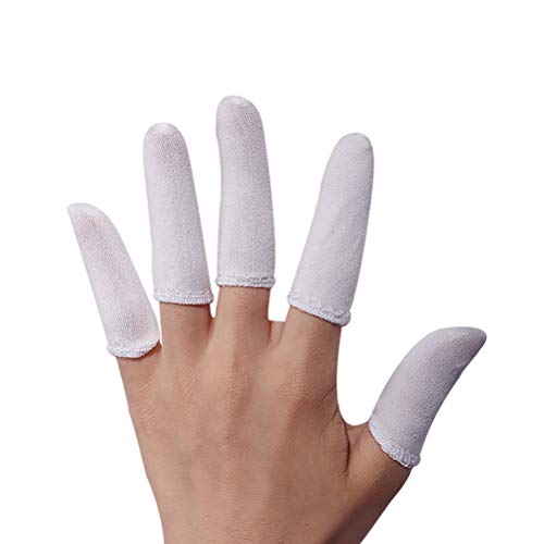 Healifty 200 Piezas Protectora de Dedo de Mano de Algodón Cubierta de Dedo Antiarañazos Tapones para los Dedos para Trabajo a Domicilio