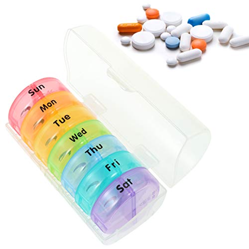 Healifty Pastillero Semanal con 14 Compartimentos Caja de Pastillas de Plástico Portátil Organizador de Pastillas a Prueba de Humedad para Pacientes Ancianos Inválidos Persona Enferma
