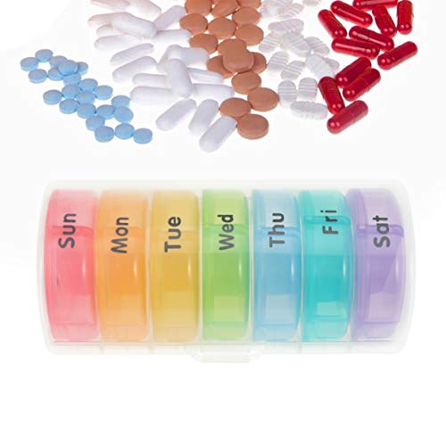 Healifty Pastillero Semanal con 14 Compartimentos Caja de Pastillas de Plástico Portátil Organizador de Pastillas a Prueba de Humedad para Pacientes Ancianos Inválidos Persona Enferma
