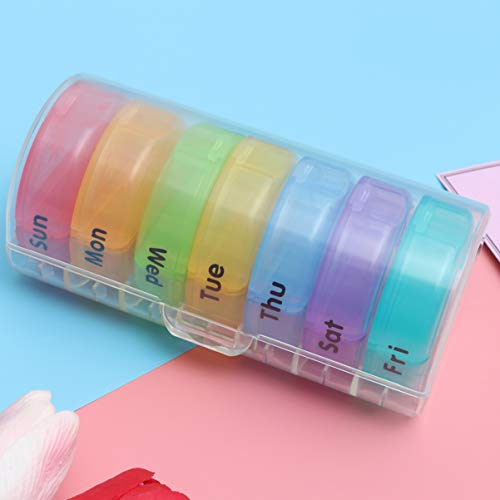 Healifty Pastillero Semanal con 14 Compartimentos Caja de Pastillas de Plástico Portátil Organizador de Pastillas a Prueba de Humedad para Pacientes Ancianos Inválidos Persona Enferma