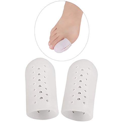 Healifty Protectores de la puntera del dedo del pie 1 par Cubiertas del dedo gordo del pie Protectores del dedo del pie del orificio transpirable para uñas encarnadas reducen la fricción (blanco)