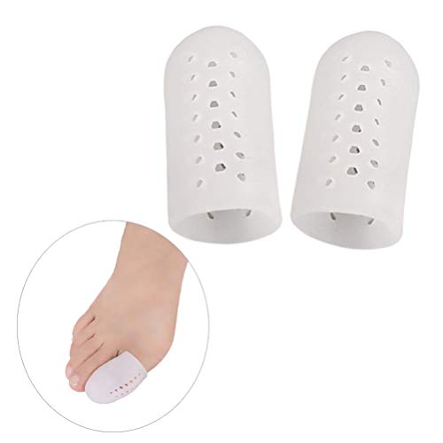 Healifty Protectores de la puntera del dedo del pie 1 par Cubiertas del dedo gordo del pie Protectores del dedo del pie del orificio transpirable para uñas encarnadas reducen la fricción (blanco)