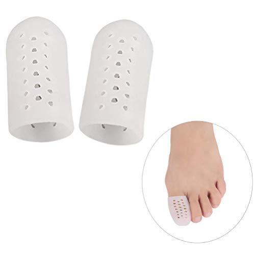 Healifty Protectores de la puntera del dedo del pie 1 par Cubiertas del dedo gordo del pie Protectores del dedo del pie del orificio transpirable para uñas encarnadas reducen la fricción (blanco)