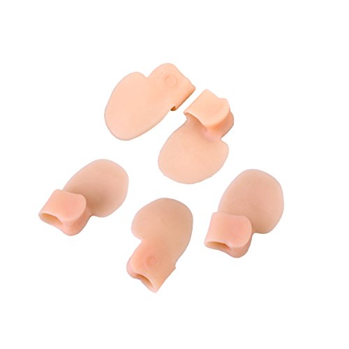HEALLILY 10pcs Juanete Corrector del Pie Gel de Silicona Separador del Dedo Meñique para Hallux Valgus Protector de Juanete Ajustador (Color Encarnado)