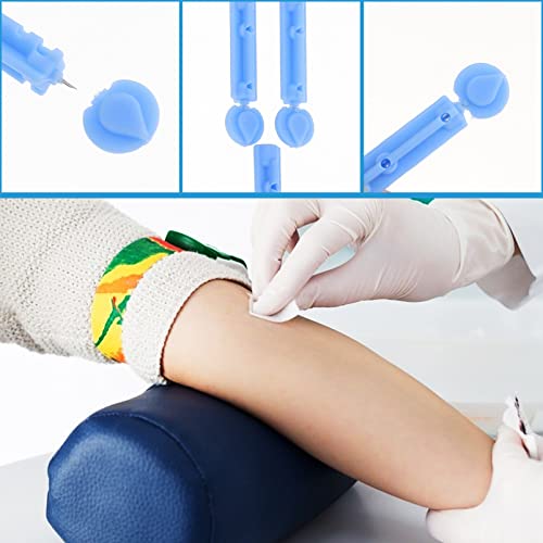 HEALLILY 3 Cajas de Lancetas de Sangre Agujas Desechables de Torsión Superior Lancetas sin Dolor Dispositivo de Lanceta de Sangre Bolígrafo para La Prueba de Glucosa en Sangre Azul 0. 4Cm