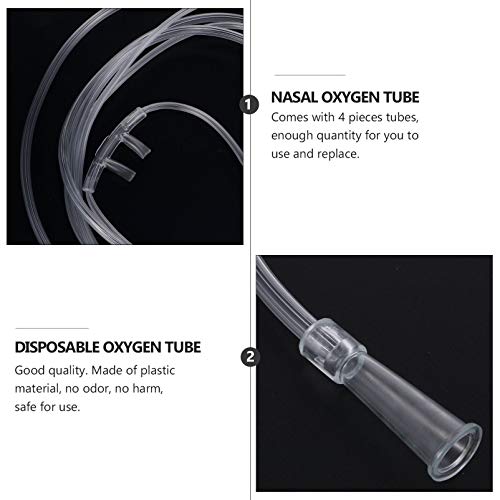 HEALLILY 4 Unidades de Máquina de Oxígeno para El Hogar 2M de Tubo de Cánula de Oxígeno de Tacto Suave Transparente Accesorios de Tubo de Cánula Nasal