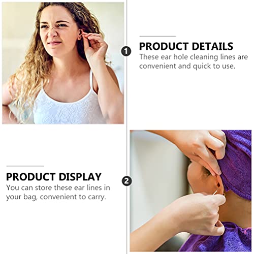 HEALLILY 6 Cajas de Pendientes Limpiador de Agujeros Hilo Dental Piercing Después Del Cuidado Línea de Limpieza de Piercings Eliminación de Olores Kit de Cuidado de Orejas
