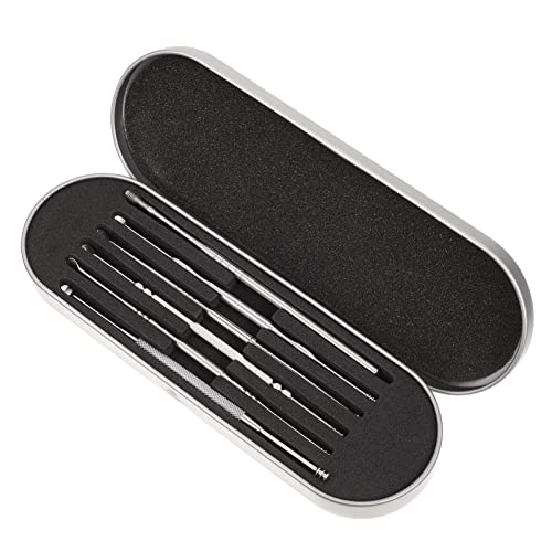 HEALLILY 6 Unids/ Set Juego de Eliminación de Cera para Oreja Herramientas de Limpieza de Oreja de Acero Inoxidable para La Extracción de Cera de Oído de Plata
