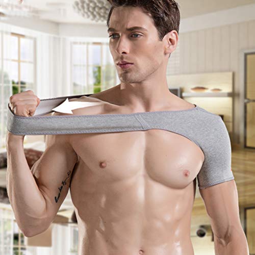 HEALLILY Abrazadera de Hombro Manguito Rotador de Apoyo para Hombres Mujeres Hombro Compresión Manga Cuidado Ortopédico Hombro Brace Soporte Envoltura para Alivio Del Dolor S