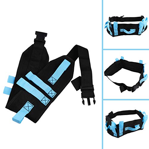 HEALLILY Cinturón de Marcha de Transferencia con Hebilla de Liberación Rápida Paciente Anciano para Caminar Deambulante Ayuda para Movilidad Ayuda para Ayudar a La Enfermera Terapeuta (Azul)