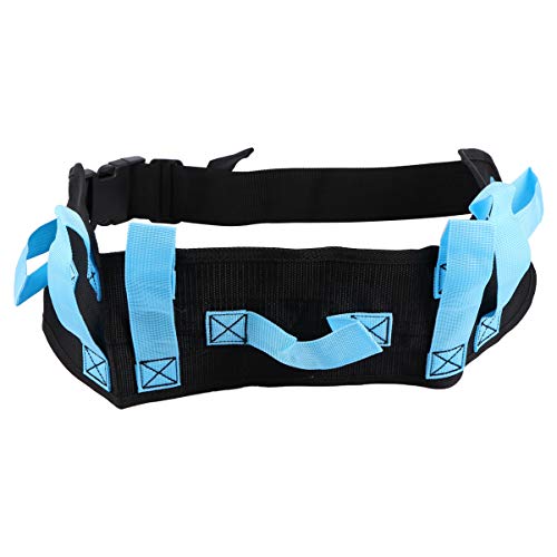 HEALLILY Cinturón de Marcha de Transferencia con Hebilla de Liberación Rápida Paciente Anciano para Caminar Deambulante Ayuda para Movilidad Ayuda para Ayudar a La Enfermera Terapeuta (Azul)