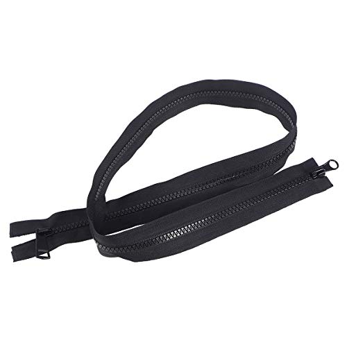 HEALLILY cremalleras de nylon con cremallera de separación dientes y cremalleras metálicas para chaquetas abrigos artesanías 90cm