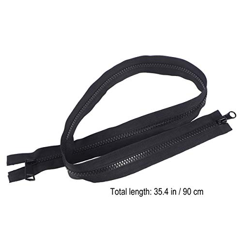 HEALLILY cremalleras de nylon con cremallera de separación dientes y cremalleras metálicas para chaquetas abrigos artesanías 90cm