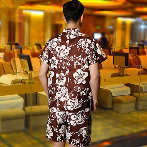 HEALLILY Pijama de Verano para Hombre Conjunto Traje de Vapor Sudor Albornoz Desechable Batas de Hotel para Hotel en Casa