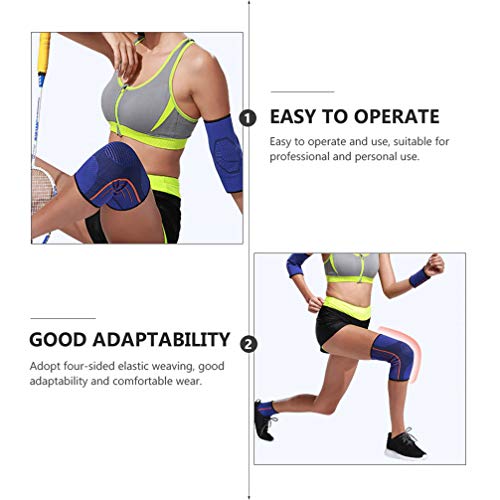 HEALLILY Rodillera Compresión Manga Rodillera Protectores Elásticos Rodilleras Protector de Soporte para Correr Escalada Ciclismo Gimnasio Entrenamiento 14X26CM