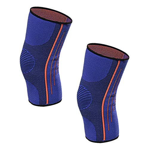HEALLILY Rodillera Compresión Manga Rodillera Protectores Elásticos Rodilleras Protector de Soporte para Correr Escalada Ciclismo Gimnasio Entrenamiento 14X26CM