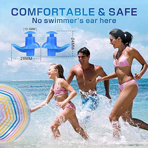 Hearprotek Natación Tapones para los oídos, 2 Pares Adulto de Tapones Impermeables Reutilizables de Silicona para Nadadores baños ducharse y Otros Deportes acuáticos