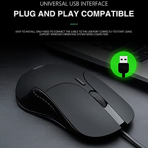 HehiFRlark Ratón para Juegos con Cable USB INPHIC PB1, 6 Teclas, ratón silencioso Luminoso, Ajuste de 4800 PPP, programación de definición Macro, Ratones para Juegos para PC