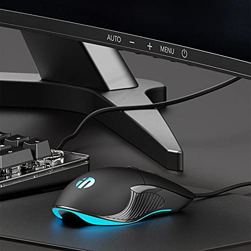 HehiFRlark Ratón para Juegos con Cable USB INPHIC PB1, 6 Teclas, ratón silencioso Luminoso, Ajuste de 4800 PPP, programación de definición Macro, Ratones para Juegos para PC