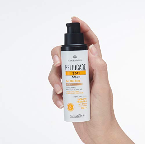 Heliocare 360º Color Gel Oil-Free SPF 50+ - Fotoprotección Avanzada con Color, Textura Ligera, Pieles Mixtas o Grasas, Acabado Mate y Tacto Seco, Bronze, 50ml