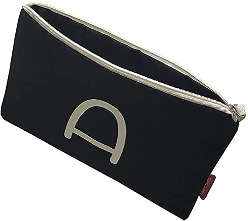 Hello-Bags. Bolso Neceser/Cartera de Mano. Algodón 100%. Modelo A. Negro. con Cremallera y Forro Interior. 23 * 15,5 cm. Incluye Bonito sobre Kraft de Regalo.