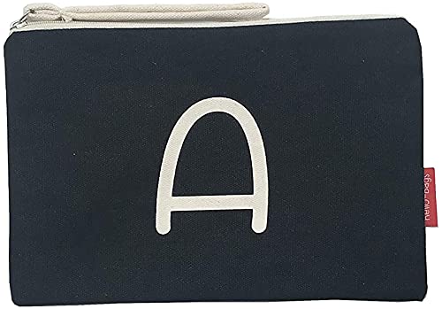Hello-Bags. Bolso Neceser/Cartera de Mano. Algodón 100%. Modelo A. Negro. con Cremallera y Forro Interior. 23 * 15,5 cm. Incluye Bonito sobre Kraft de Regalo.