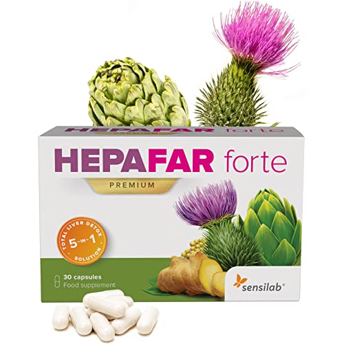 Hepafar Forte | Complejo de cardo mariano, alcachofa y diente de león | 120 cápsulas de alta dosis | Con vitamina E, fosfolípidos | Innovadora fórmula patentada de alta biodisponibilidad