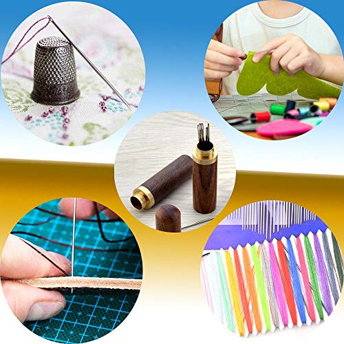 Her Kindness 12 Pcs Agujas Enhebrado Automatico,Agujas Coser a Mano Facil Enhebrar Aguja Magica Agujas Maquina de Coser （Con caja de agujas de madera）