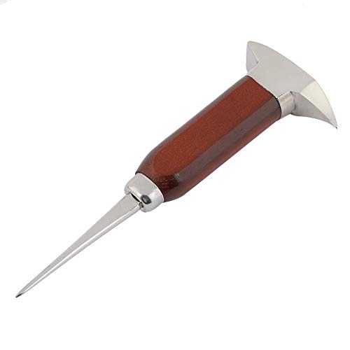 HERCHR Pico de Hielo de Acero Inoxidable de 17cm con Mango de Madera de Seguridad, La Mejor Herramienta para Tallar Final Touch Ice Pick Japanese Style para Barras de Cocina
