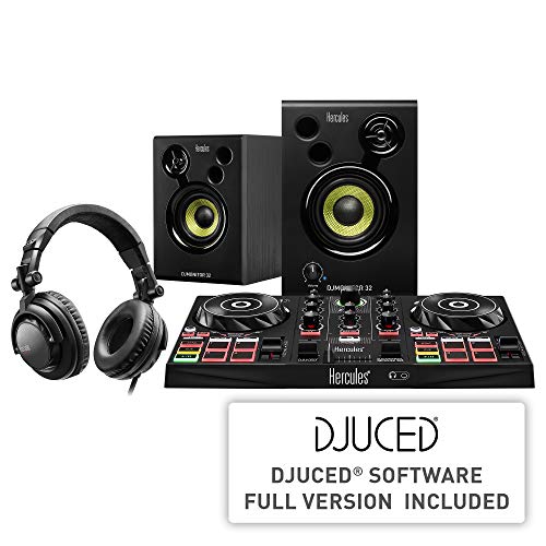 Hercules DJLearning Kit: Controladora de DJ USB de 2 decks DJControl Inpulse 200 + Auriculares HDP DJ45 + Altavoces de monitorización DJMonitor 32
