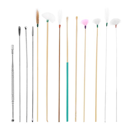 Herramienta de eliminación de cera de oídos Prácticas selecciones de orejas de doble punta Cera de extracción de peso ligero(23 classic black ear pick sets)